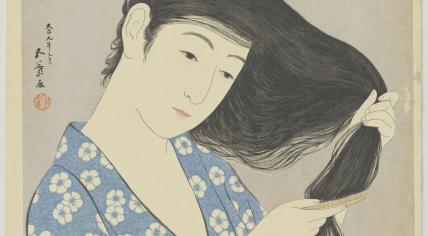 Hashiguchi Goyō, Combing her Hair, 1920.