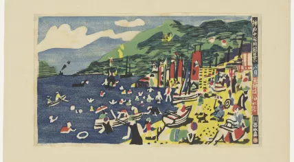 Kawanishi Hide, August, Bathing in the Sea at Tenjin Beach, 1931