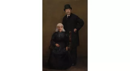 Piet Mondriaan's 1901 portrait of Egbert Roels Kuipers and Jantje Tjeerds Wiegersma