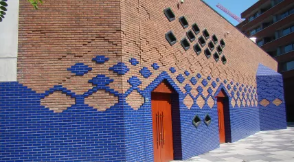 Wall of the Blue Mosque in Amsterdam.