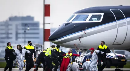 Protestors dragged away from a private jet at Schiphol Airport. 5 Nov. 2022