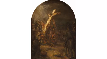 Raising the Cross, oil sketch by Rembrandt van Rijn