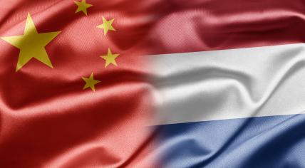 The flags of China and the Netherlands