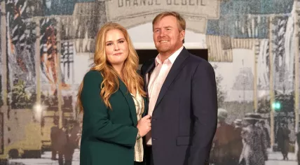 Princess Amalia and King Willem-Alexander during her first appearance in public after receiving threats. 4 November 2022