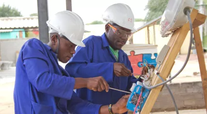 Young Africa participants working together on a project