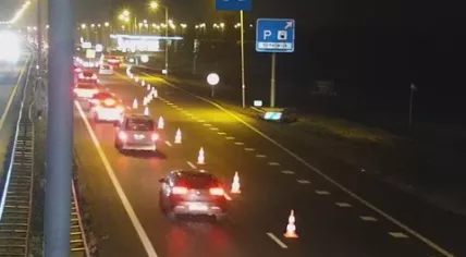 Emergency roadworks along the A27 near Gorinchem on 15 December 2022