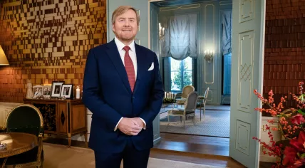 King Willem-Alexander during the photo shoot before his 2022 Christmas speech. December 2022
