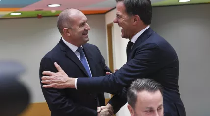 Dutch Prime Minister Mark Rutte and Bulgarian President Rumen Radev