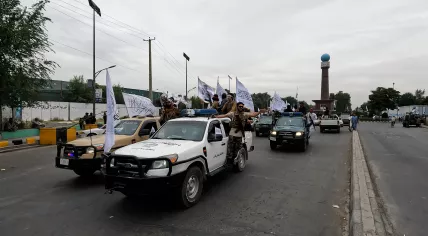 A Taliban parade in Kabul, Afghanistan in August 2022
