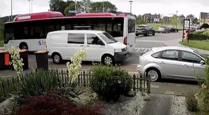 Security camera footage shows the white van used to murder Mehmet Kiliçsoy In Beuningen in 2020