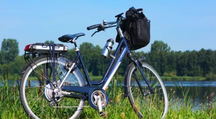An e-bike along a waterway in the Netherlands in 2019