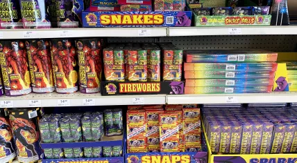 Fireworks in a store