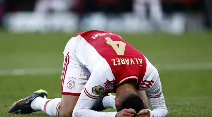 Edson Alvarez of Ajax disappointed during the Dutch eredivisie match between NEC and Ajax in De Goffert on 8 January 2023 in Nijmegen, Netherlands.