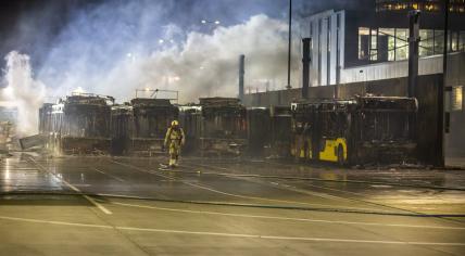 Fire destroyed 14 buses at the Westhaven bus depot in Utrecht, 13 January 2023