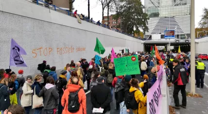 Extinction Rebellion protesters in The Hague.