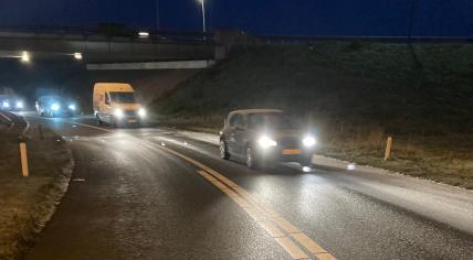 Ice on the A59 highway near Waalwijk, 18 January 2023