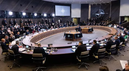 The defence ministers of all NATO Allies meet at NATO Headquarters in Brussels. 15 February 2023