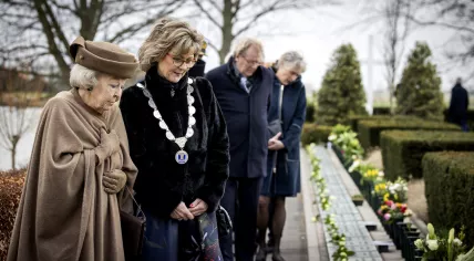 Princess Beatrix attends the 70th commemoration of the 1953 flood disaster in Oude-Tonge, 1 February 2023
