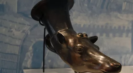 A rhyton shaped like a doe from the Etruscan region of Campania, Italy, likely produced during the third century BCE. 7 February 2020