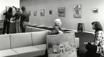 'Engineer' Vincent van Gogh (Theo and Jo van Gogh's son, and founder of the museum) shortly before the opening of the Van Gogh Museum, 1973.