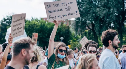 Housing protest on Dam Square in Amsterdam, 12 September 2021