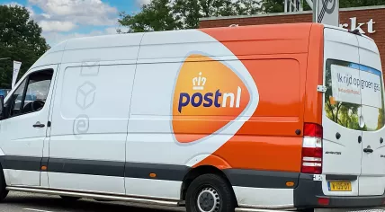 A PostNL parcel van in Roermond, 21 July 2022