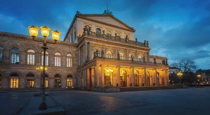 The Hannover Opera House in Hannover, Germany, in January 2020
