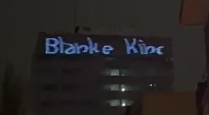 Racist texts projected onto Eindhoven city hall, 20 February 2023