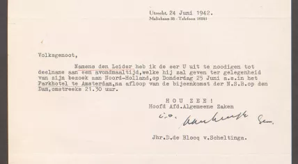 NSB letter that forms part of the National Archive's War before the Judge project