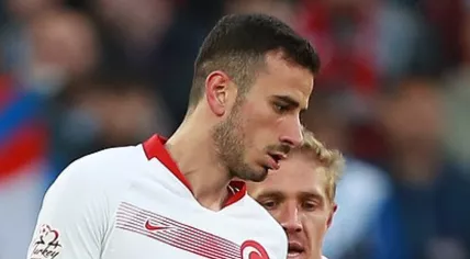 Football player Oğuzhan Özyakup during a match between Turkey and Russia. 7 June 2018