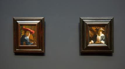 Two Vermeer paintings as part of a special exhibition at the Rijksmuseum. February 2023