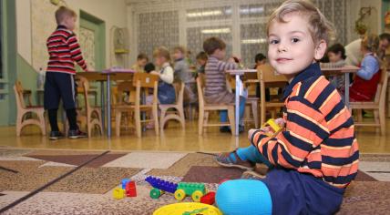 Children playing in day care center.