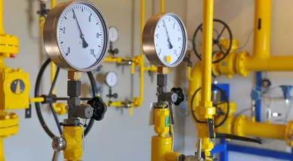 Pressure gauge of a gas pipeline
