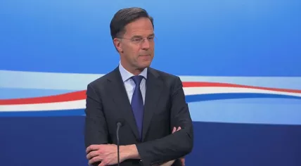 Prime Minister Mark Rutte discusses the BBB's election victory during a press conference on March 17, 2023