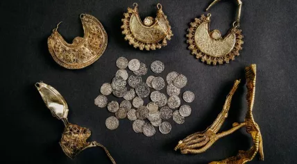 11th century jewelery and 13th century coins found in Hoogwoud in 2021