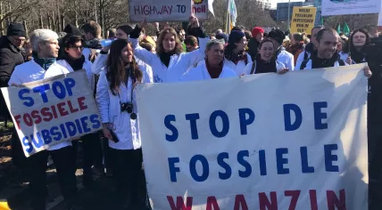 XR protesters demonstrating against fossil fuel subsidies in The Hague; March 11, 2023.