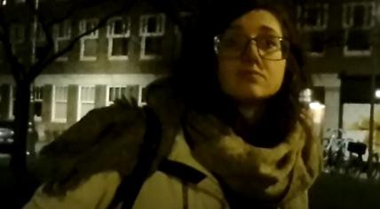 Police bodycam image of Jessica Kurzawa, a 29-year-old, went missing from Amsterdam and Haarlem on 21 February 2023