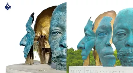 Part of the Nelson Mandela monument in Amsterdam Zuidoost stolen, 1 March 2023