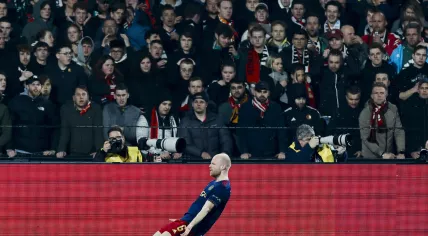 Davy Klaassen of Ajax celebrates the 1-2 during the Semi-Final of the TOTO KNVB Beker match between Feyenoord and Ajax in Feyenoord Stadium de Kuip op 5 april 2023 in Rotterdam, Netherlands