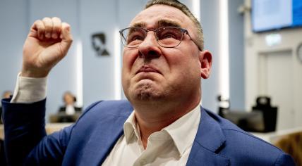 Richard de Mos after the court in Rotterdam acquitted him of corruption, bribery, 21 April 2023