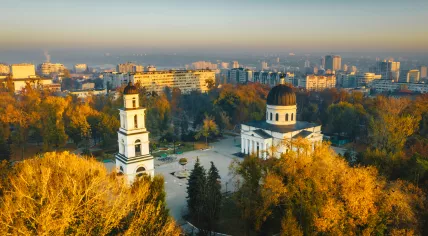 Sunset in Chisinau, Moldova