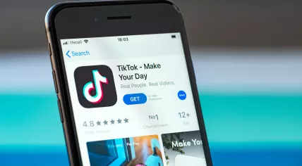 TikTok app on an iPhone 8