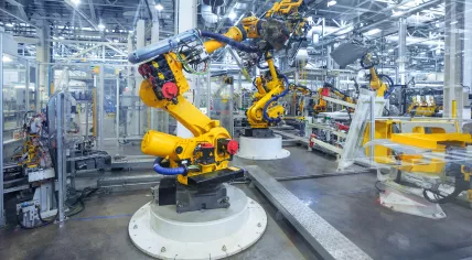 Robots in a car plant