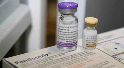 Pandemrix, a pandemic vaccine produced by GlaxoSmithKline and approved for use in Europe during the 2009 swine flu pandemic. 5 November 2009