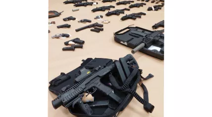 Firearms found as part of an investigation into drug and weapons trafficking mainly in Ridderkerk. 18 April 2023
