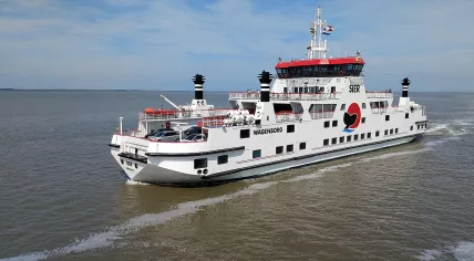A Wagenborg ferry on its way to Ameland
