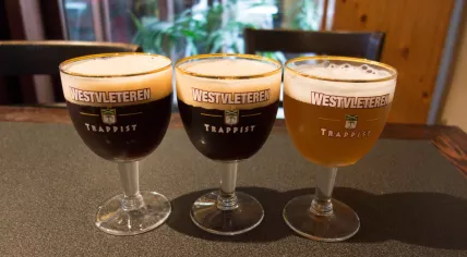 Three Trappist Westvleteren beers from the St. Sixtus Abbey in Belgium. 22 August 2013