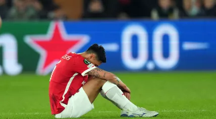 Tijjani Reijnders of AZ Alkmaar disappointed after the UEFA Conference League semi-final match between AZ Alkmaar and West Ham United FC in the AFAS stadion on 18 may 2023 in Alkmaar, Netherlands.
