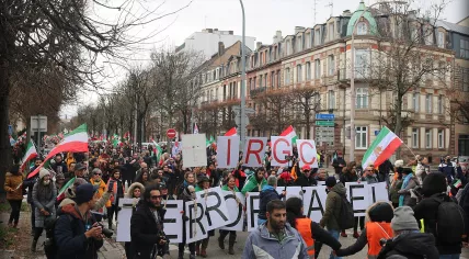 A demonstration against the Islamic Revolutionary Guard in Strasbourg, 2023