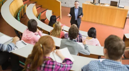 Professor and students during a lecture.